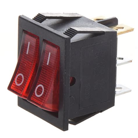 SEMAFORO ROSSO ILLUMINATO 6 PIN DUAL SPST ON/OFF Boat Rocker Switch AC 15A/250V E6K7 EUR 3,05 ...