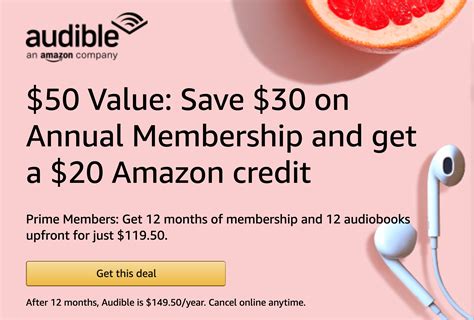 Amazon Prime: Audible, Save $30 On Annual Membership + $20 Amazon ...