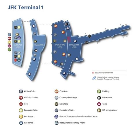 John F. Kennedy International Airport Map - Guide maps online | Airport map, International ...