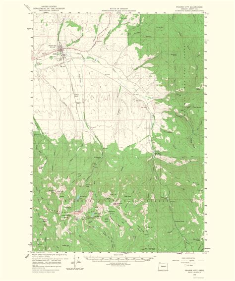 Prairie City Oregon Quad - USGS 1968 - 23 x 27.53 - Walmart.com ...