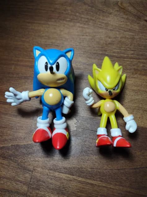 JAZWARES SONIC HEDGEHOG Classic Sonic + Super Sonic Figures Sega RARE Lot of 2 $12.95 - PicClick