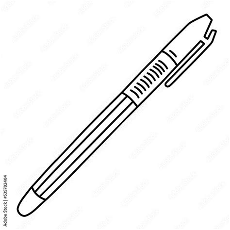 Pen doodle icon, vector illustration of ballpoint pen, writing and ...