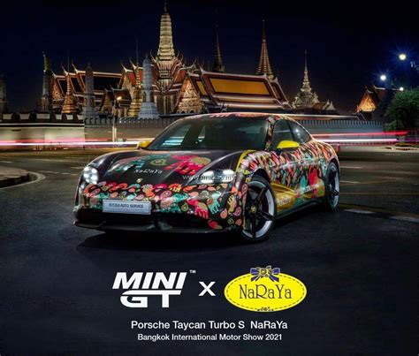 MINI GT X NARAYA 1/64 #399 PORSCHE TAYCAN TURBO S NARAYA BANGKOK INTERNATIONAL MOTOR SHOW 2021