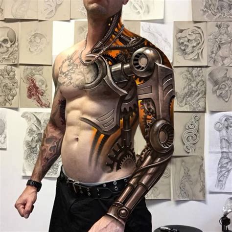 Bionic tattoo design by Jeremy Mueller | Robot tattoo, Mechanical arm tattoo, Biomechanical tattoo