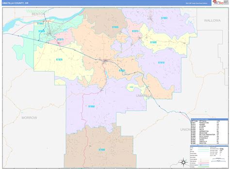 Umatilla County, OR Wall Map Color Cast Style by MarketMAPS - MapSales