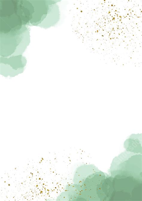 Watercolor In Green And Gold Page Border Background Word Template And Google Docs For Free Download