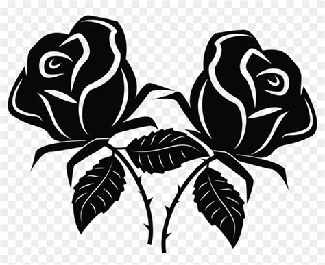 Black Rose Sticker Download Corel - Bunga Mawar Hitam Putih, HD Png Download - 974x750(#72462 ...