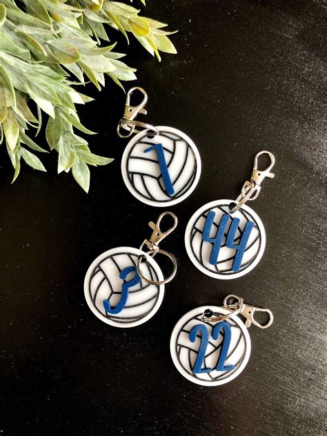 Volleyball acrylic keychains custom keychain number | Etsy