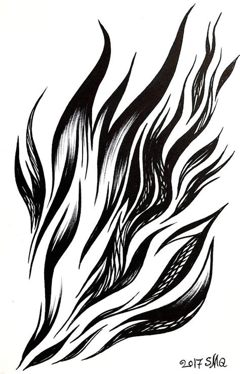 Black flames abstract art Drawing by Sofia Goldberg - Fine Art America