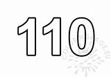 Number 110 Outline  Coloring Page sketch template