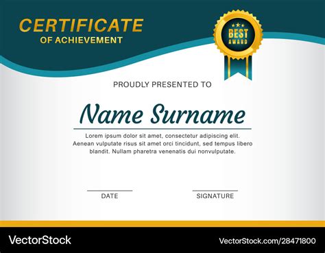 Template For Certificate Of Achievement