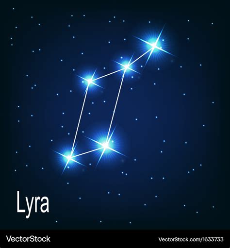 Constellation lyra star in the night sky Vector Image