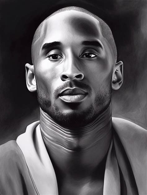 Kobe Bryant Black and White Portrait Hand Drawn Sketch Digital Image .PNG File - Etsy