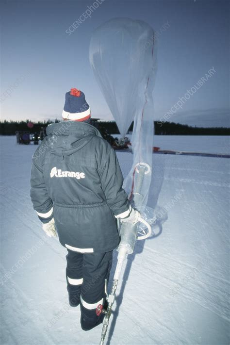 Weather balloon launch - Stock Image - E180/0489 - Science Photo Library