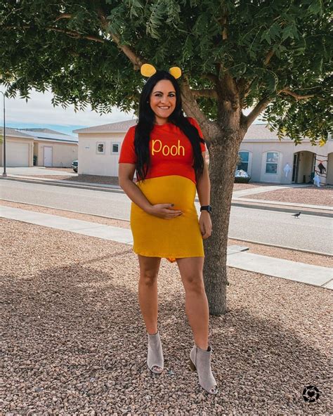 Winnie the Pooh pregnant Halloween costume | Halloween costumes pregnant women, Daughter ...