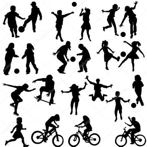 Children Playing Silhouette