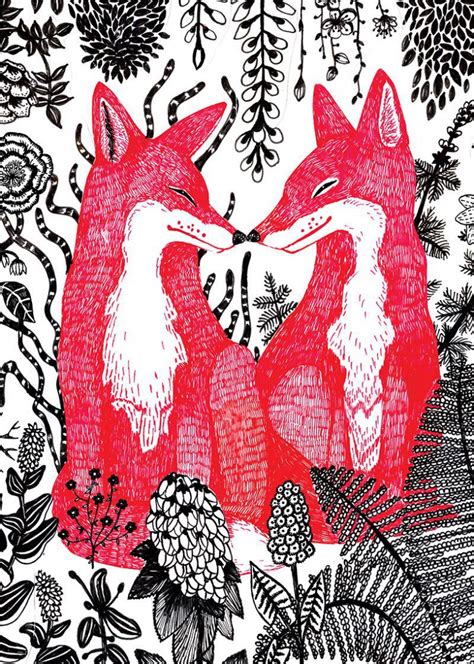 "Foxes" poster by Kasia Walentynowicz