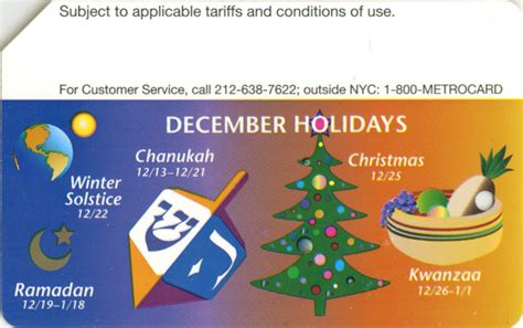 NYC Transit Metrocard Unofficial Web Site · December Holidays