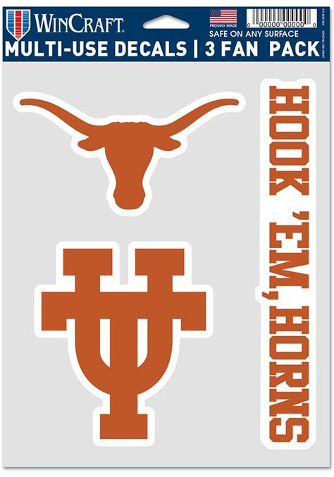 Texas Longhorns Triple Pack Auto Decal - Burnt Orange | Texas longhorns, Longhorn, Texas ...