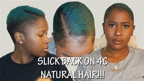 HOW TO DO A SLEEK SLICK BACK ON SHORT 4C NATURAL HAIR!!!|MONA B. - YouTube