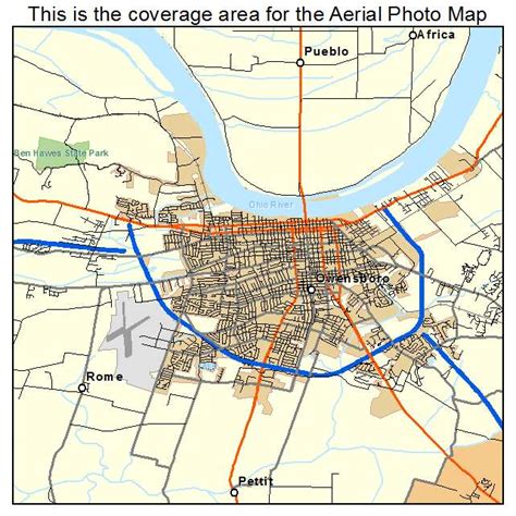 Aerial Photography Map of Owensboro, KY Kentucky