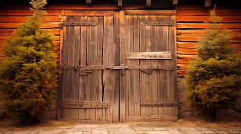 Premium Photo | Wooden door in front of a wooden house Toned