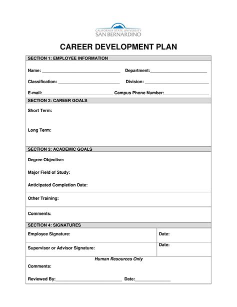 Employee Career Development Plan Template