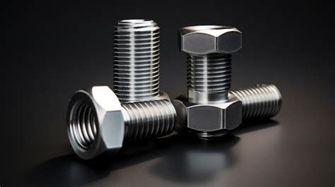 Premium AI Image | Stainless steel bolt and nut