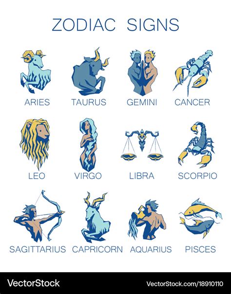 Collection of all zodiac signs Royalty Free Vector Image