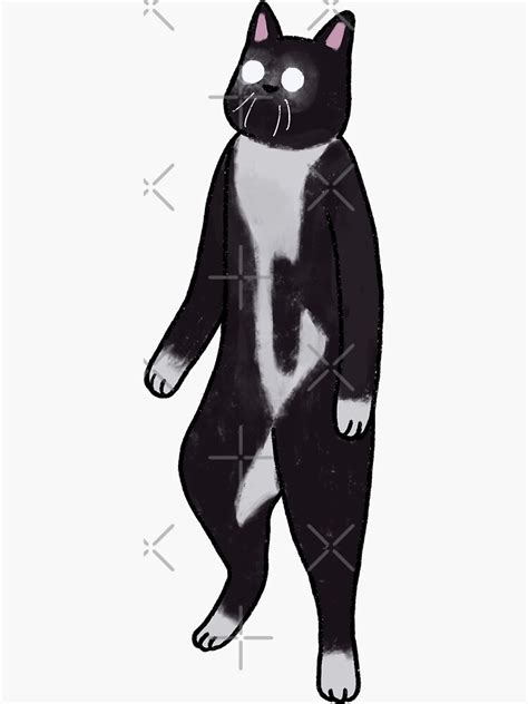 "Standing cat with glowing eyes meme" Sticker by Ashleysnook | Redbubble