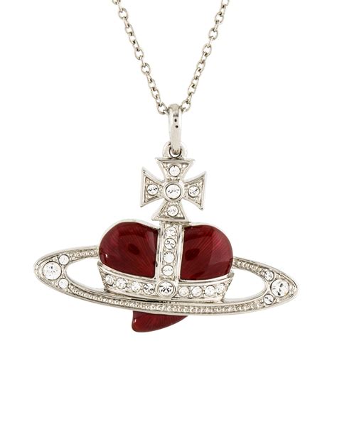 Vivienne Westwood Diamante Heart Pendant Necklace - Silver-Tone Metal ...