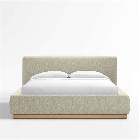 Gather Sand Upholstered Queen Bed + Reviews | Crate & Barrel