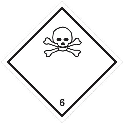 Class 6 division 6.1 label toxic substances (dead)