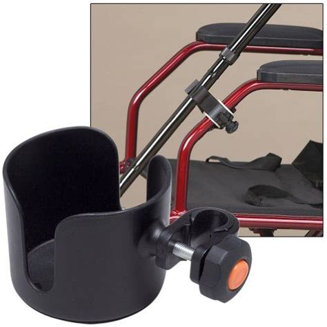 Cup & Cane Holders Clip On Accessory For Wheelchair Walker Rollator No ...