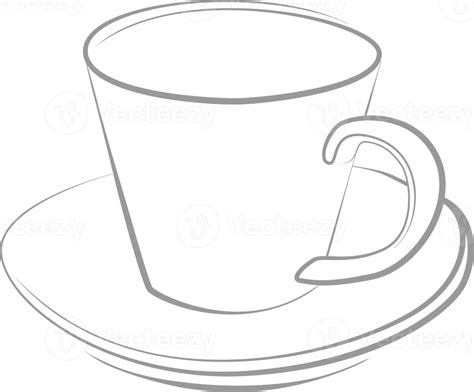 Outline of a cup of coffee or tea 21054348 PNG