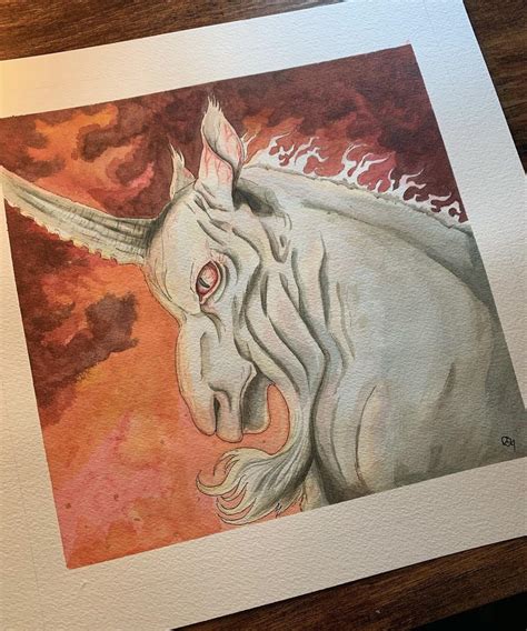 Dark Fantasy Unicorn : r/Watercolor