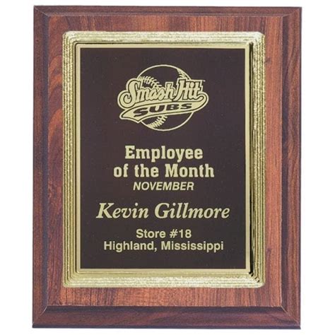 Employee of the Month Economy Plaque - Perfect in Design - Custom laser ...