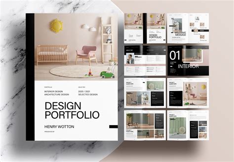 Interior Design Portfolio Template Indesign | Cabinets Matttroy