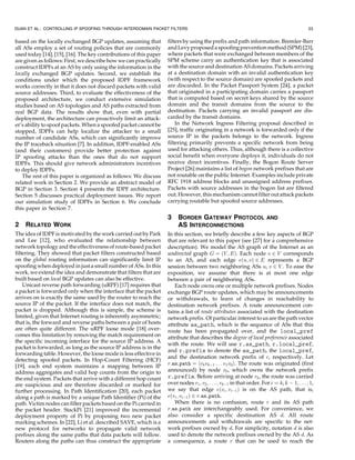 BasepaperControlling IP Spoofing through Interdomain Packet Filters | PDF