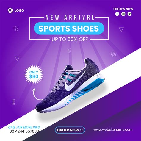 Sport Shoes Brand Promotion Social Media Post Templates on Behance