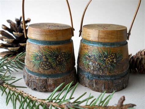 Vintage Wooden Salt and Pepper Shakers Rustic Cabin Decor