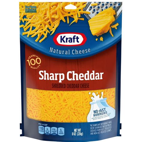 Kraft Sharp Cheddar Shredded Cheese, 8 oz Bag - Walmart.com - Walmart.com