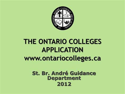 PPT - THE ONTARIO COLLEGES APPLICATION ontariocolleges PowerPoint Presentation - ID:2969966