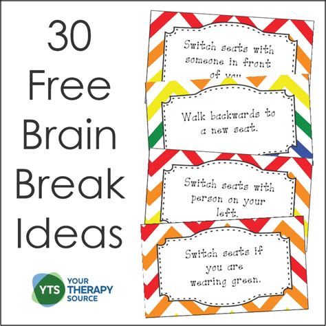 Classroom Brain Break - Super Easy - Your Therapy Source