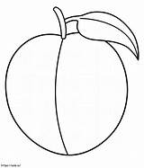 Simple Peach 1 coloring Page sketch template