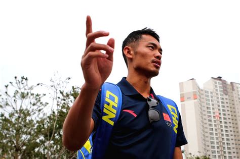 Chinese badminton athletes at the Athletes Village of the 17th Asian Games