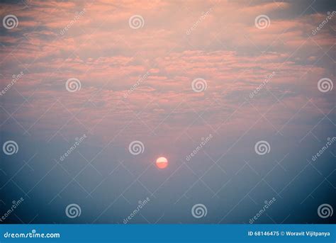 Sunrise view on hilltop stock image. Image of color, meadow - 68146475