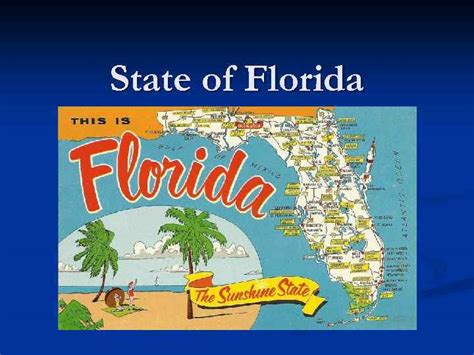 State of Florida n Nickname The Sunshine