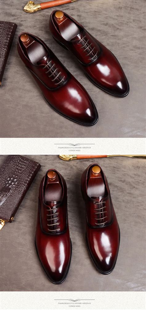 Mens formal shoes genuine leather oxford shoes for men italian dress ...