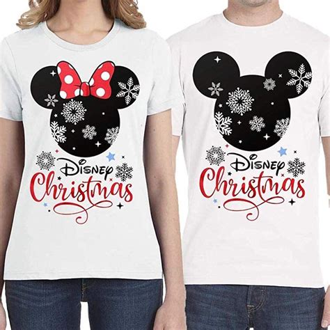 Christmas T-Shirts Mickey Minnie Matching Vacation Apparel Shirts for ...